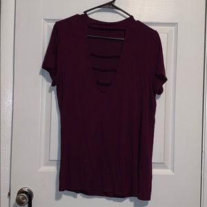 Deep V-neck shirt
